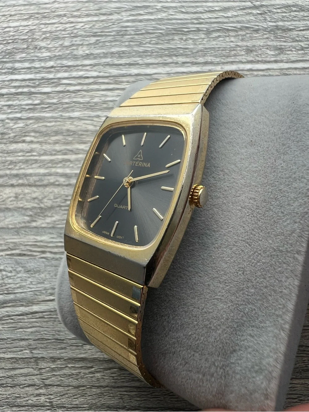 Carterina Quartz mens gold tank watch